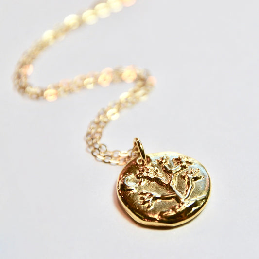 Gold plate desert charm necklace